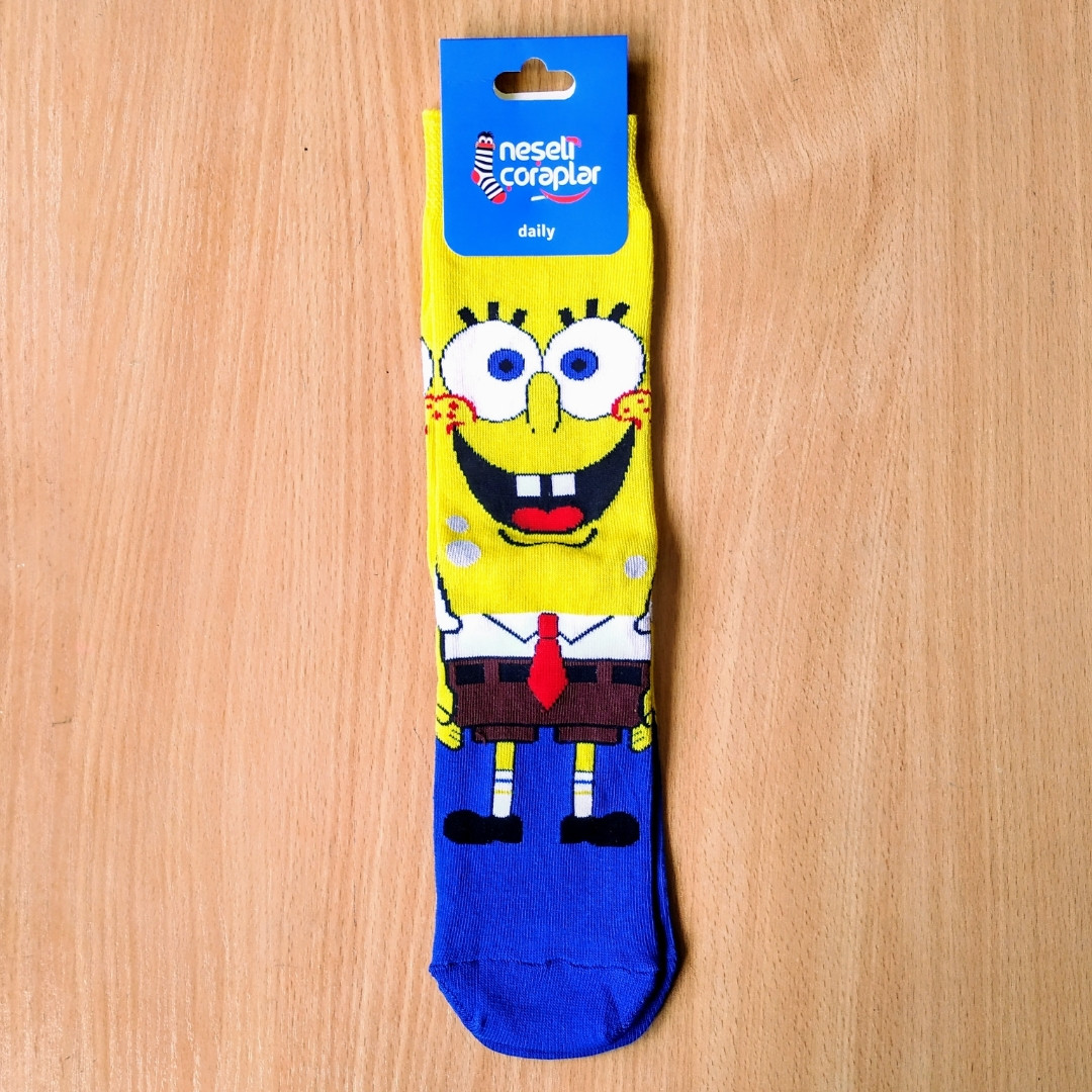 Шкарпетки високі з принтом Спанч Боб розмір 37-43, фото 1