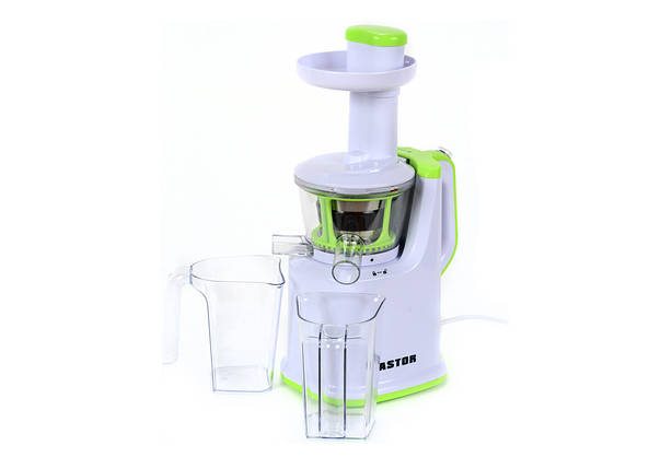 Соковижималка (соковичавниця) шнекова Astor AJE 1348 White/green потужність 160 побутова соковичавниця реверс, фото 2