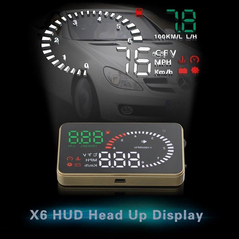 HUD OBD X6 Автомобильный проектор приборной панели на лобовое стекло - фото 4 - id-p1348324816