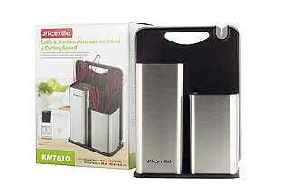 Набір Підставка для ножів + приладдя + дошка Kamille KM-7610, фото 2