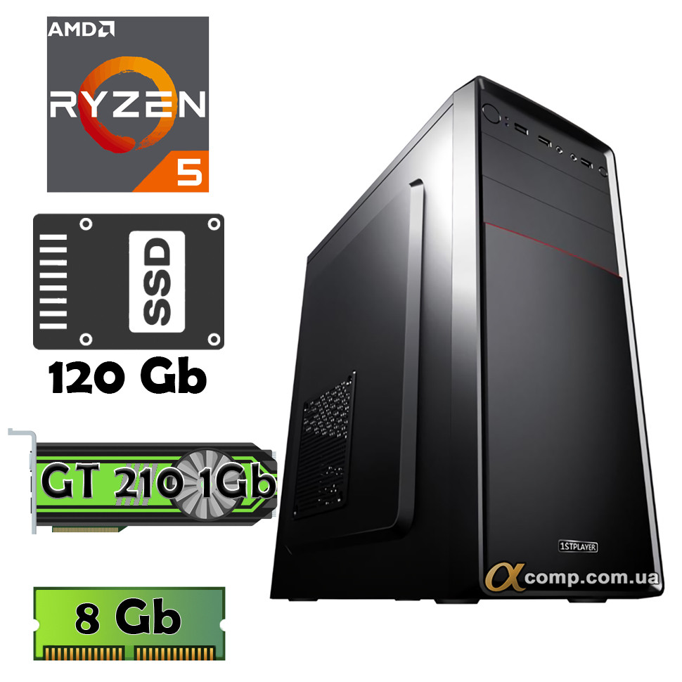 AlphaPC (Ryzen 5 1600 • GT 210 • 8Gb • ssd 120Gb) AR1-T101