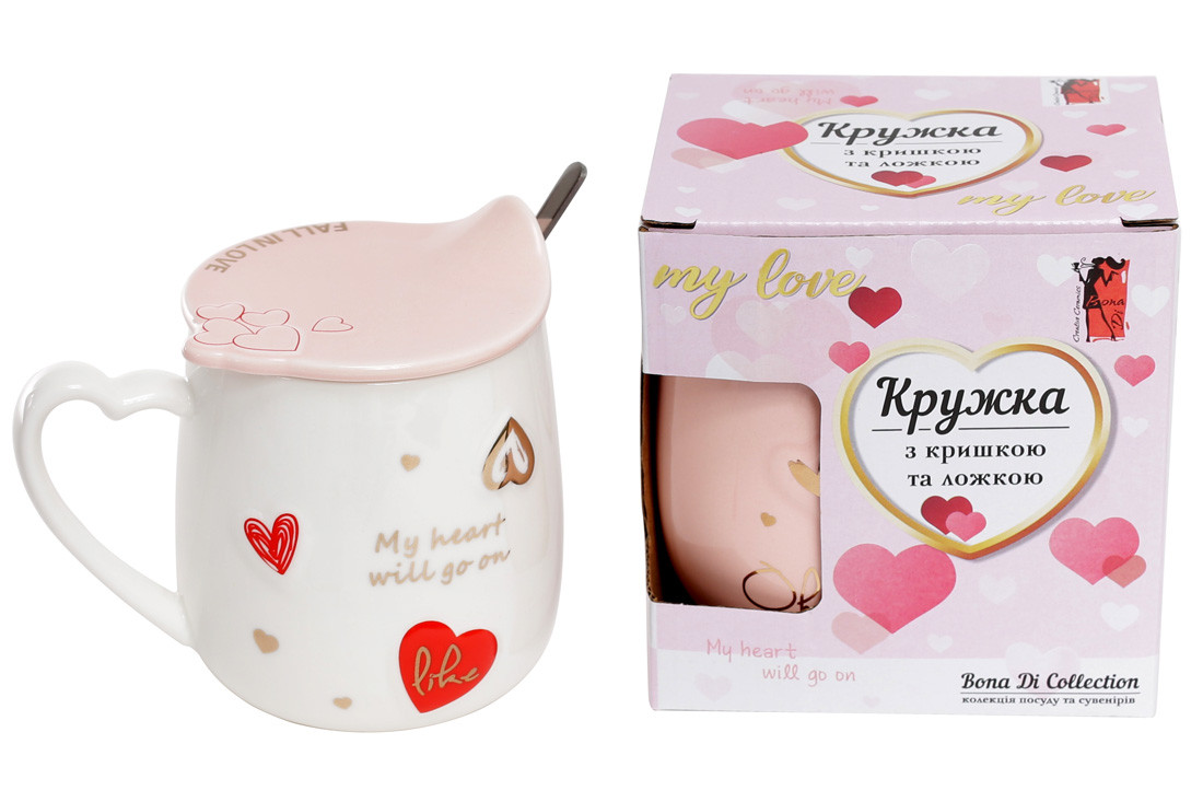 Заварник порцеляновий з кришкою і ложкою Only Love, 420 мл, 2 різновиди (927-215)