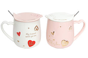 Заварник порцеляновий з кришкою і ложкою Only Love, 420 мл, 2 різновиди (927-215), фото 2
