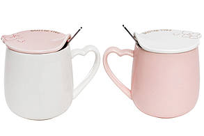 Заварник порцеляновий з кришкою і ложкою Only Love, 420 мл, 2 різновиди (927-215), фото 3