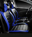 Чохли рено меган 3 (Renault Megane 3) модельні MAX-L з екошкіри Чорно-синій, фото 4