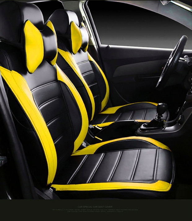 Чохли на сидіння Рено Кенго (Renault Kangoo) модельні MAX-L, 1+1 - на передні сидіння Чорно-жовтий