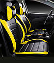Чохли на сидіння Renault Fluence модельні MAX-L з екошкіри Чорно жовтий, фото 5