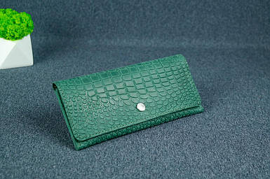 Жіночий гаманець Флай з натуральної шкіри колір Зелений, тиснення №1
