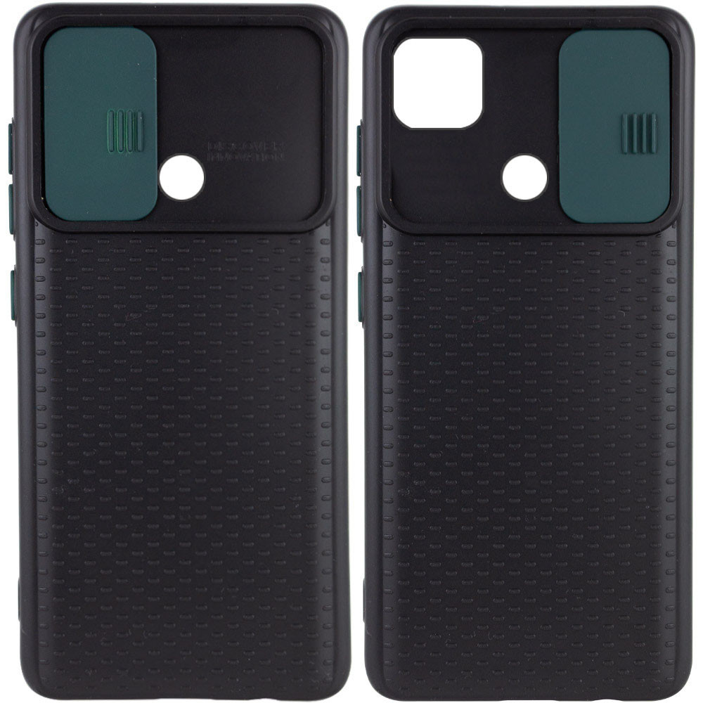 Чохол Camshield Black TPU зі шторкою захищає камеру для Xiaomi Redmi 9C Чорний / Темно-зелений