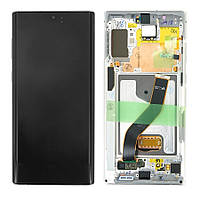 Дисплей Samsung N975 Galaxy Note 10 Plus, з тачскріном, в рамці, Service Pack Original, Aura White