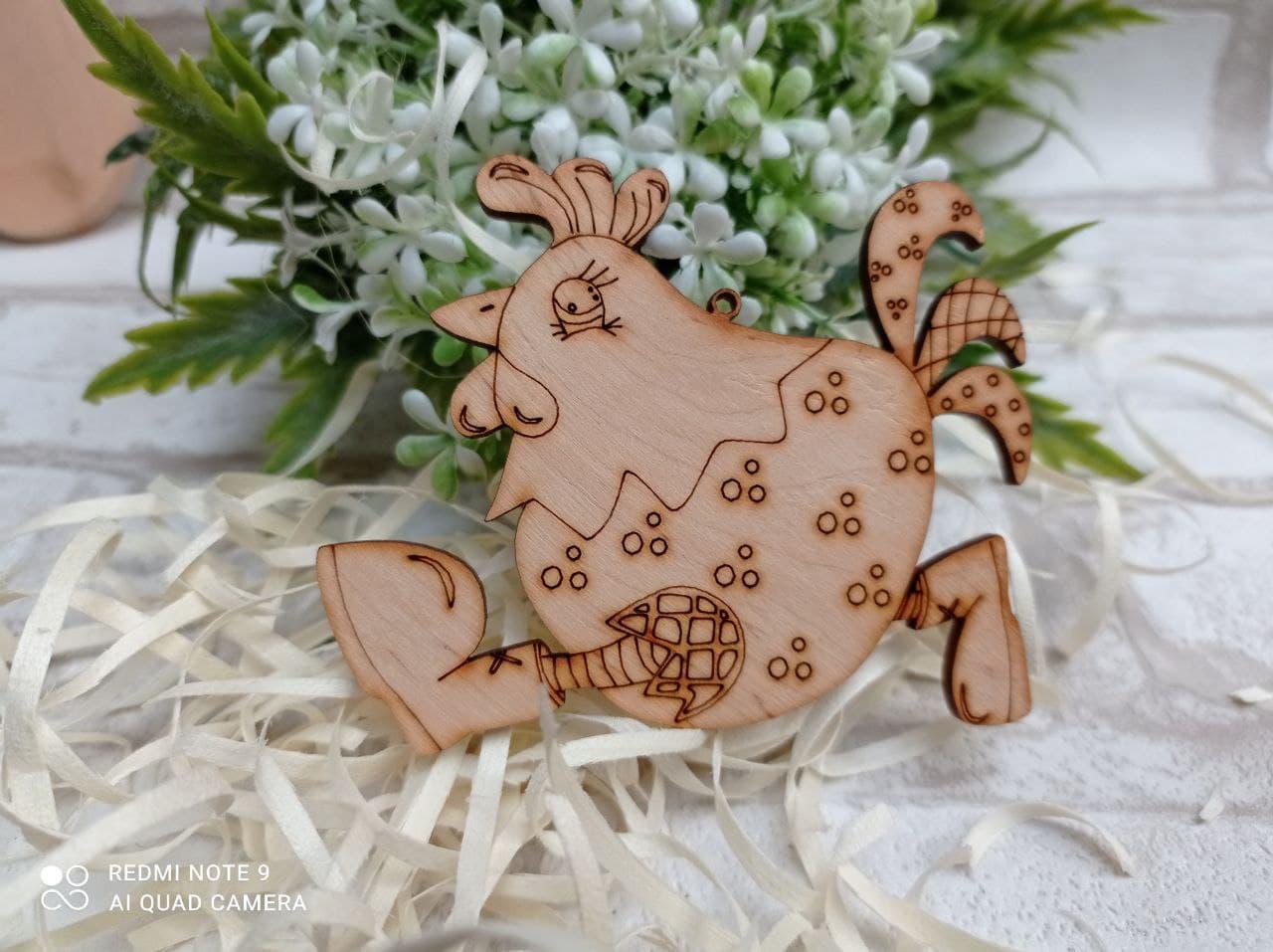 Курочка заготовка до Великодня, фанера 9х8см, фото 1
