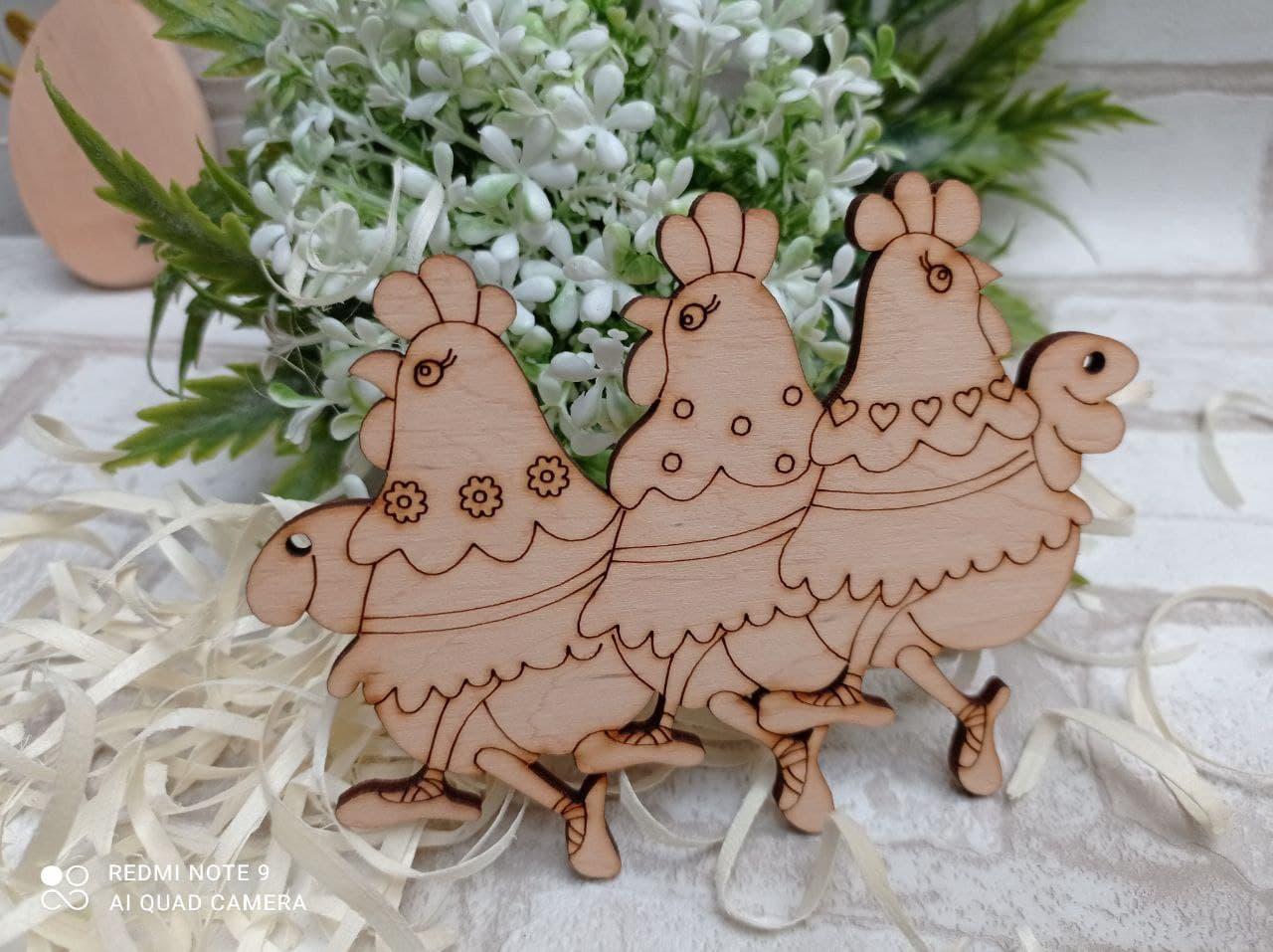 Курочка заготовка до Великодня, фанера 9,5х12,5 см, фото 1