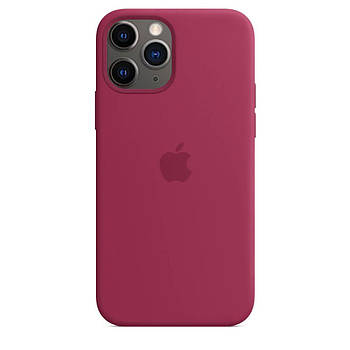 Чохол Silicone case для IPhone 12 Pro max Rose red бордовий