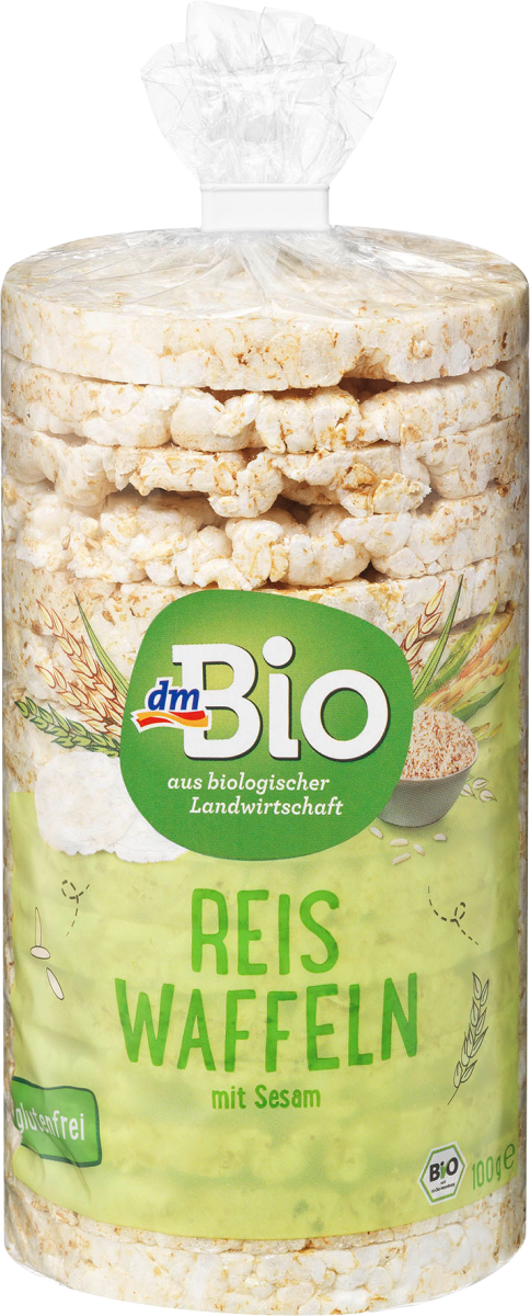 Органічні рисові хлібці з кунжутом dm Bio Reiswaffeln mit Sesam, 100 гр, фото 1