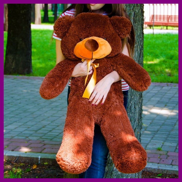 М'який плюшевий ведмедик плюшевий мішка Раф 100 см коричневий, подарунок для дівчини на день народження