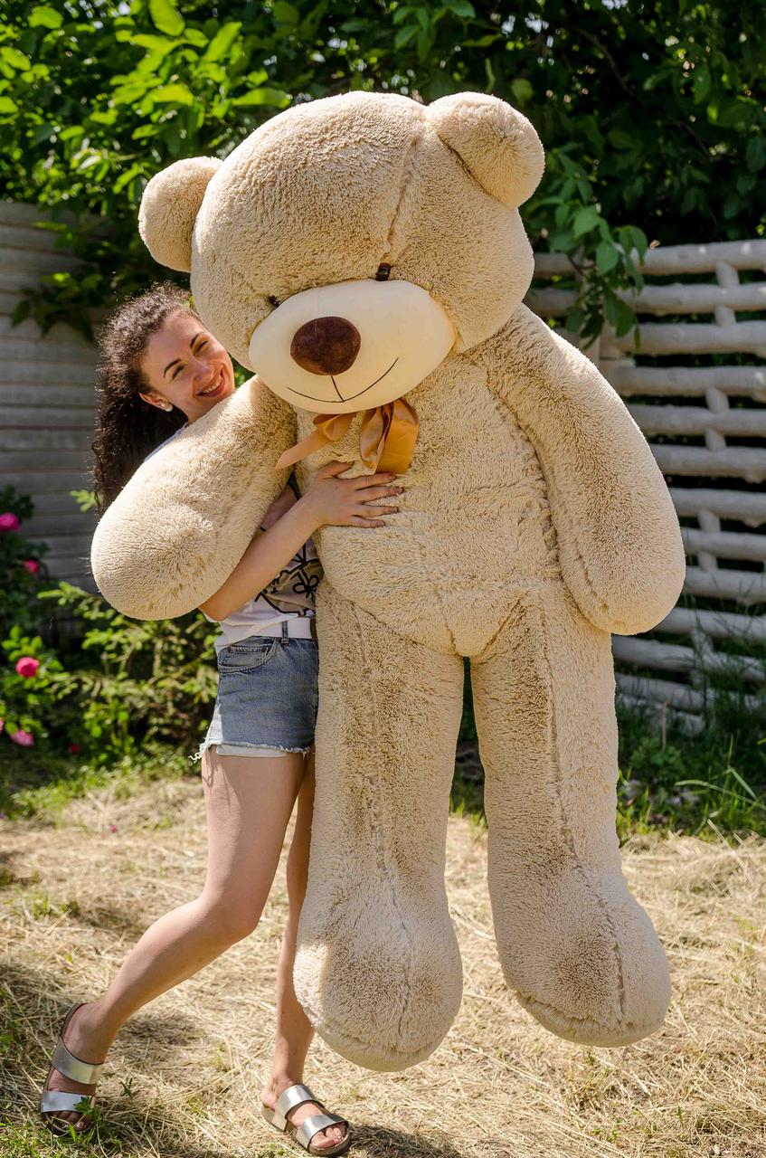 Великий плюшевий ведмедик плюшевий мішка 2 метри, мокко м'який ведмедик, подарунок для дівчини