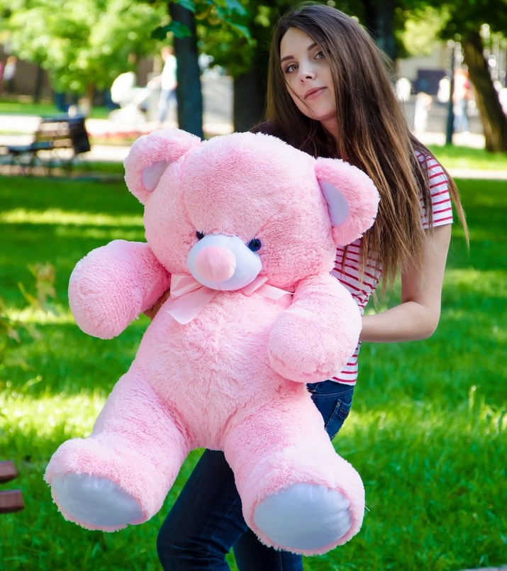 Розовый Плюшевый мишка Томми 100 см лучший подарок, Мягкая плюшевая игрушка - фото 7 - id-p1348420894