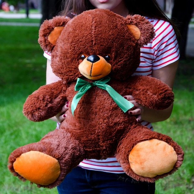 Плюшевий ведмедик плюшевий мішка 65 см шоколадний Подарунок для дівчини, дітям