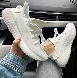 Жіночі кросівки Adidas Yeezy 350 білі 36-44 рр. Живе фото (топ ААА+)