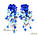 Синій кулон і сережки з квітами, фото 2