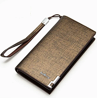 Стильний чорний коричневий діловий чоловічий клатч гаманець гаманець Baellery золотистий