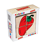 Дерев’яні кубики Овочі Komarovtoys T607, фото 6