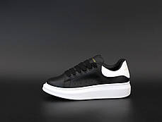 Жіночі кросівки Alexander McQueen HI Black. Чорні. ТОП Репліка ААА класу., фото 3