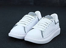 Жіночі кросівки Alexander McQueen HI Black. Чорні. ТОП Репліка ААА класу., фото 3