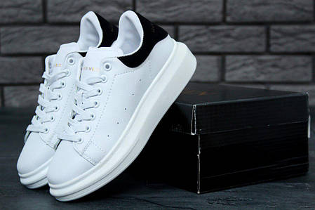Чоловічі кросівки Alexander McQueen HI Black. Чорні. ТОП Репліка ААА класу., фото 2