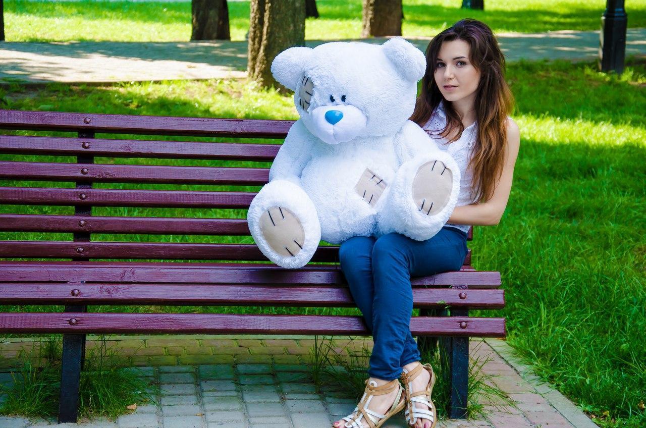 Плюшевий ведмедик плюшевий мішка м'яка іграшка Потап 90 см Білий