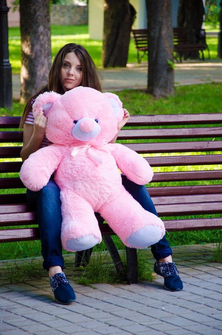 Плюшевий ведмедик плюшевий мішка м'яка іграшка Томии 100 см Рожевий