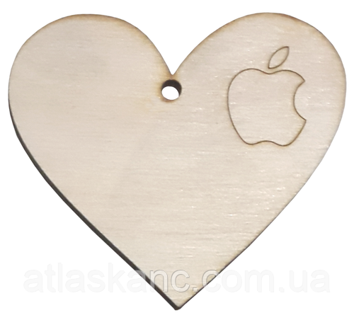 Фігурка фанерна — Серце з i-Яблуком, Мені подобається Apple AS-4724, В-0150