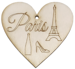 Фігурка фанерна — Серце з Ейфелевою вежею, Мені подобається Париж AS-4704, В-0153