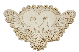 Фігурка фанерна — Серце з двома голубами 8 х 7 см AS-4717, В-0324