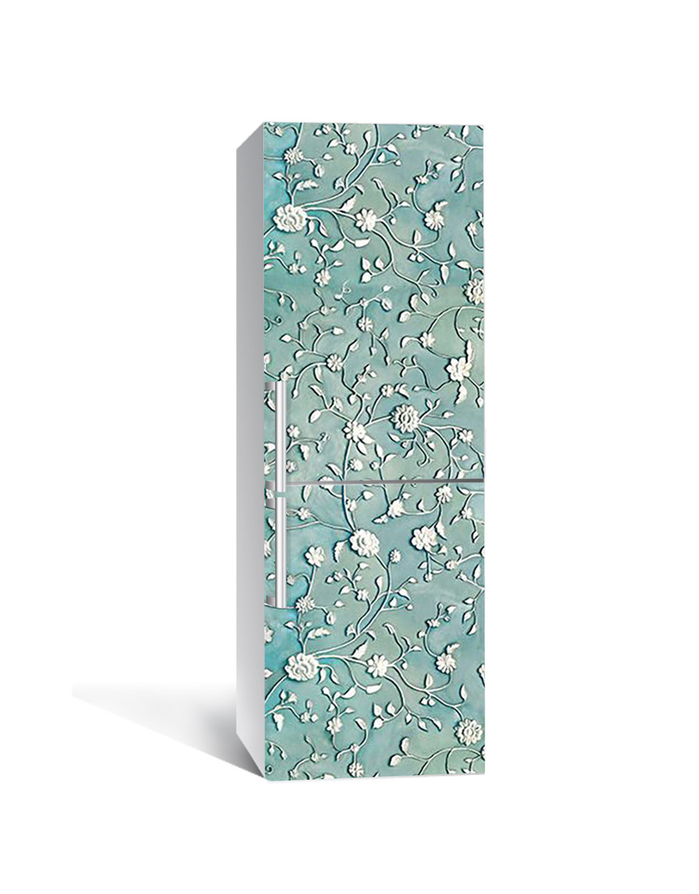 Вінілова наклейка на холодильник 3Д Французька ліплення (плівка ПВХ фотодрук) 60*180см Текстури Блакитний