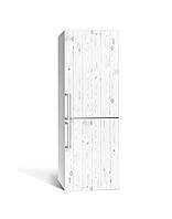 Наклейка на холодильник Шліфована дошка Біле дерево (плівка ПВХ фотодрук) 60*180см Текстури Сірий