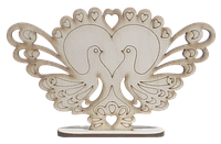 Фигурка фанерная - Сердце с двумя большими голубями на подставке 12,5 х 8 см AS-4705, В-0279
