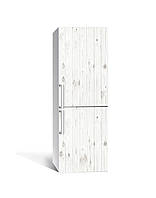 Декор 3Д наклейка на холодильник Біла дошка під Дерево (плівка ПВХ фотодрук) 60*180см Текстури Сірий