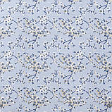 Скатертина овальна бавовна тефлонова водовідштовхувальна гідрофобна просочення білий геометричний візерунок на сірому, фото 3