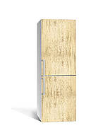 Декор 3Д наклейка на холодильник Шліфоване Дерево дошка (плівка ПВХ фотодрук) 60*180см Текстури Бежевий