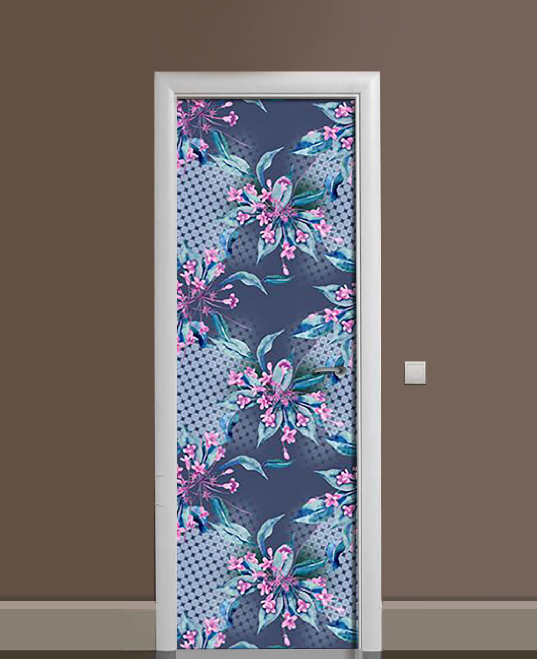 Вінілові наклейки на двері Вельветова поляна ПВХ плівка з ламінуванням 60*180см Абстракція Синій