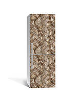 Наклейка на холодильник Бронзова Мозаїка (плівка ПВХ з ламінацією) 60*180см Абстракція Коричневий