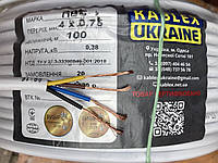 Провод медный ПВС 4х0.75 кабель гибкий круглый Одесса Каблекс
