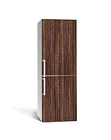 Вінілова наклейка на холодильник 3Д Дерев'яна дошка дерево (плівка ПВХ) 60*180см Текстури Коричневий