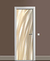 Вінілові наклейки на двері Пастельні мазки фарби ПВХ плівка з ламінуванням 60*180см Текстура Бежевий