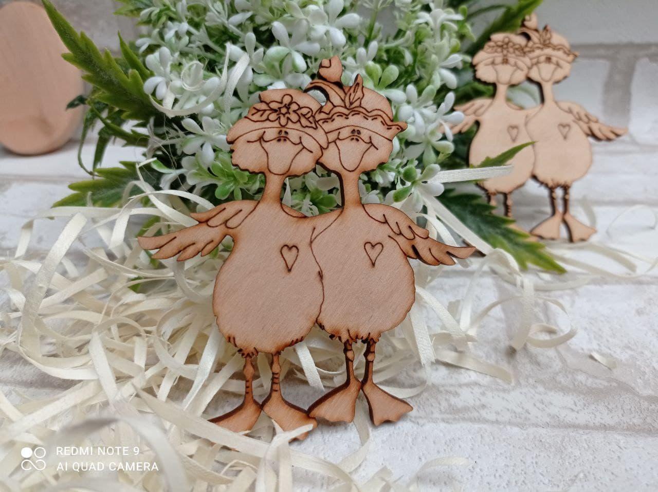 Гуси заготовка до Великодня, фанера 10х8,5см, фото 1