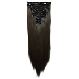 Штучне волосся на шпильках. Колір #08а Темно-русявий. Набір пасом