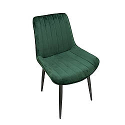 Темно-зелені велюрові стільці на чорних металевих ніжках Intarsio Alvis