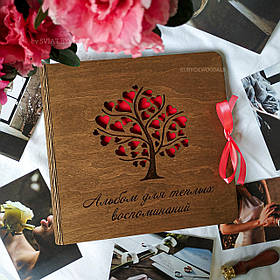 Фотоальбом з дерева на подарунок на річницю весілля | Сімейний альбом для фото