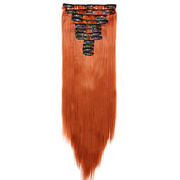 Штучне волосся на шпильках. Колір #119 Рудий. Набір пасом